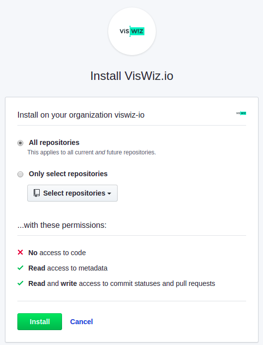 Github app install confirmation